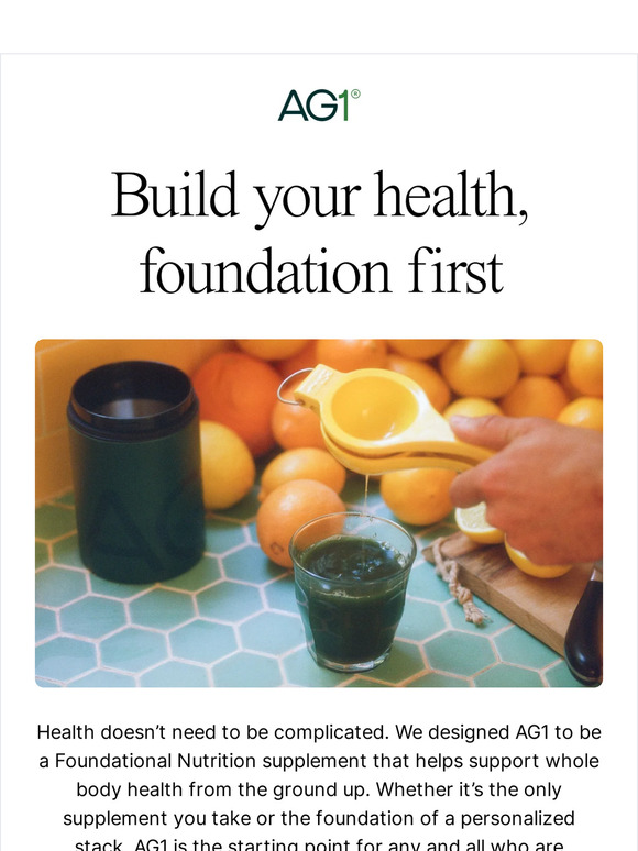 Simplify your supplement routine with AG1