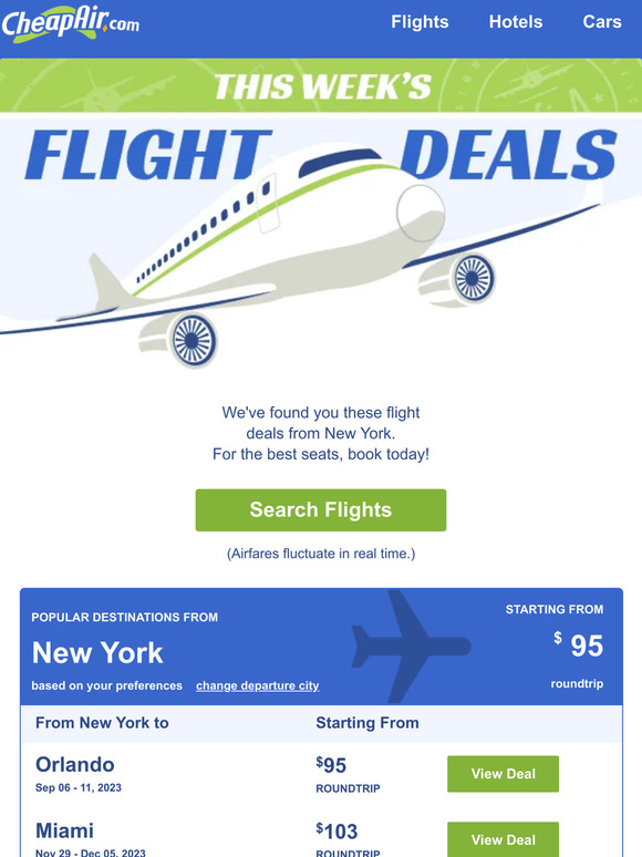 $95 Roundtrip from New York