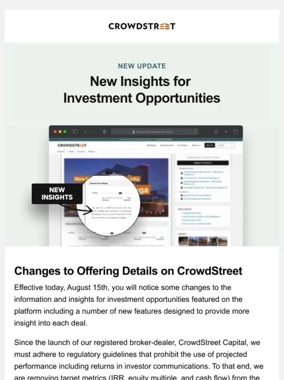 Update: New Insights for Investment Opportunities