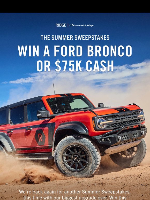 Our Biggest Sweepstakes Ever Begins