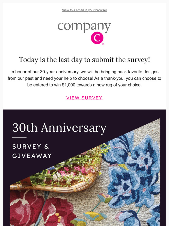 Last day to participate in our survey!
