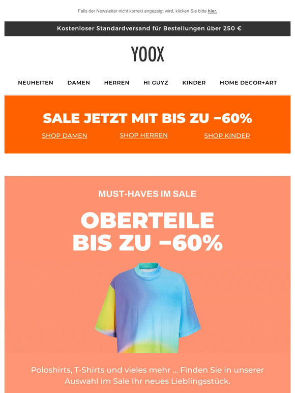Entdecken Sie Poloshirts, T-Shirts und mehr im Sale mit bis zu −60%!