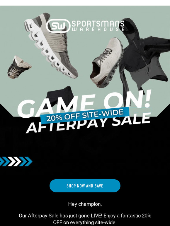 💪 Afterpay Sale is LIVE: 20% OFF Sitewide!