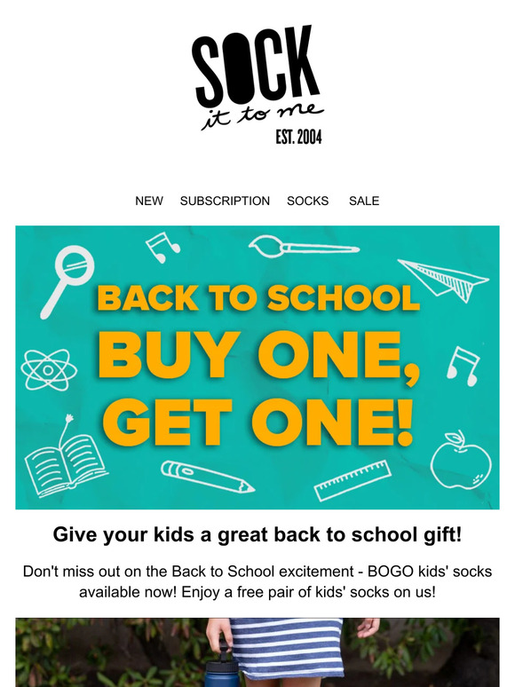 🎒FREE Pair of Kids' Socks for Back To School!