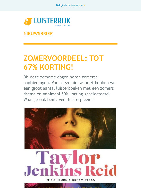 Deze zomerse luisterboeken met extra zomervoordeel: kortingen oplopend tot 67 procent!