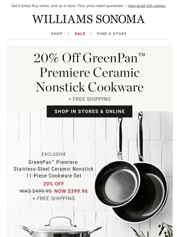 Deal spotlight: 20% OFF GreenPan Premiere Ceramic Nonstick Cookware + free shipping