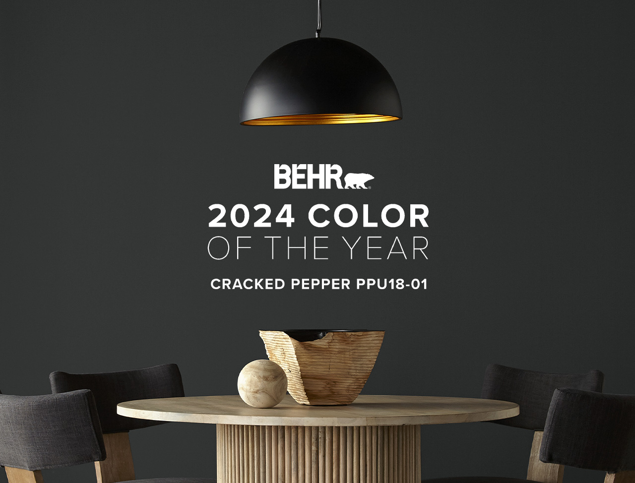 Behr Introducing the 2024 Color of the Year Cracked Pepper Milled