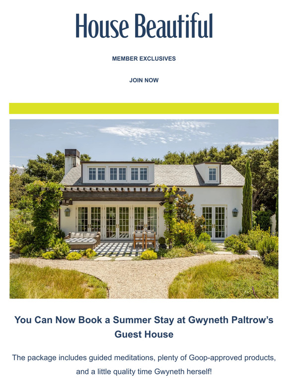 House Beautiful This celebrity guest house is now live on Airbnb! Milled