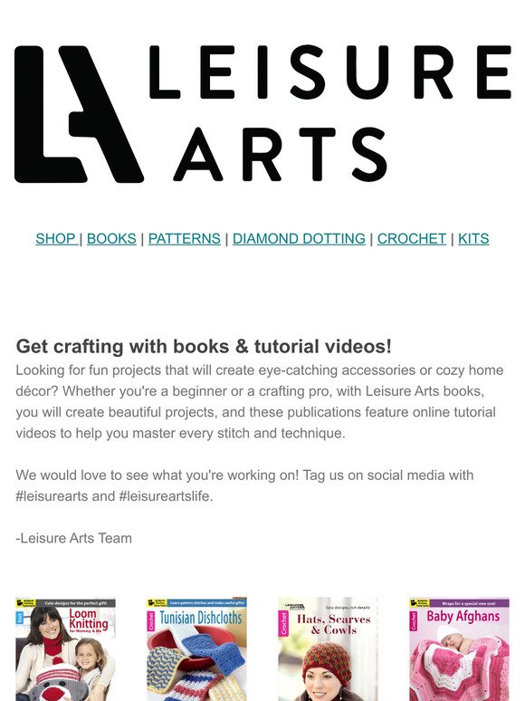 Get crafting with books & tutorial videos from Leisure Arts!
