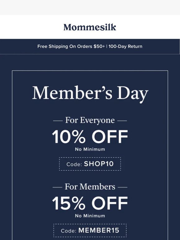 Member's Day Sale
