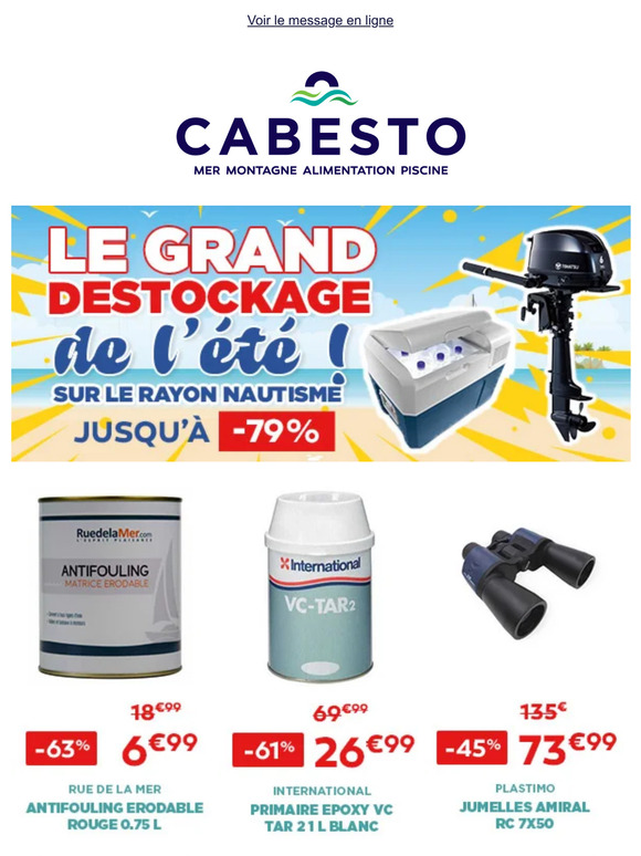 Le GRAND Destockage de l'été : rayon nautisme