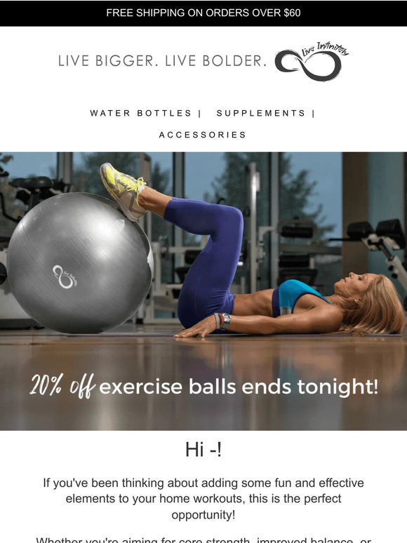 Last chance to save 20% on exercise balls!