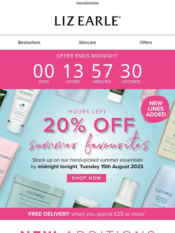 New lines added | 20% off summer favourites