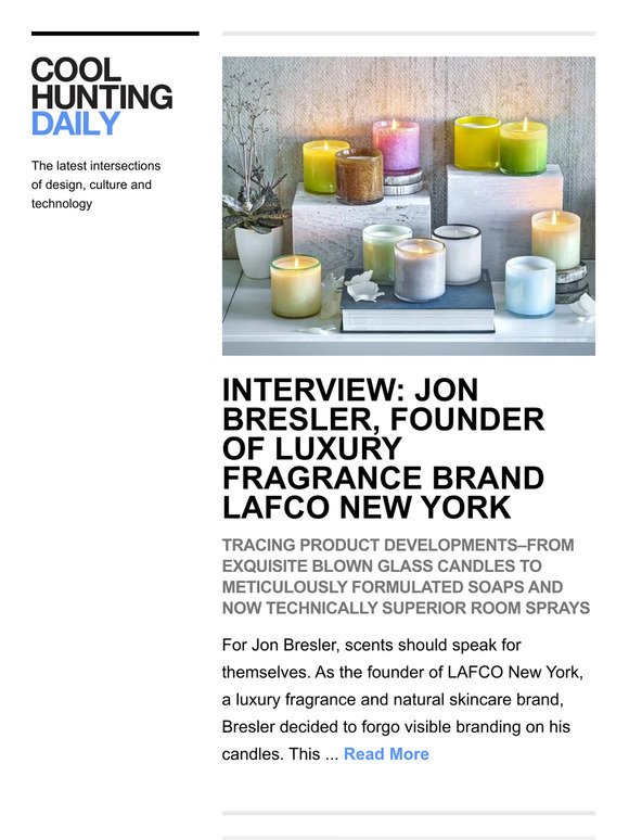 Hand-blown glass soy candles, meticulously formulated soaps and technologically superior room sprays from a NYC-based fragrance brand