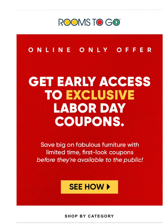 Get early access to Labor Day coupons!