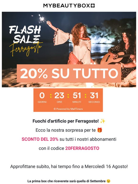 Flash Sale Ferragosto! ✨