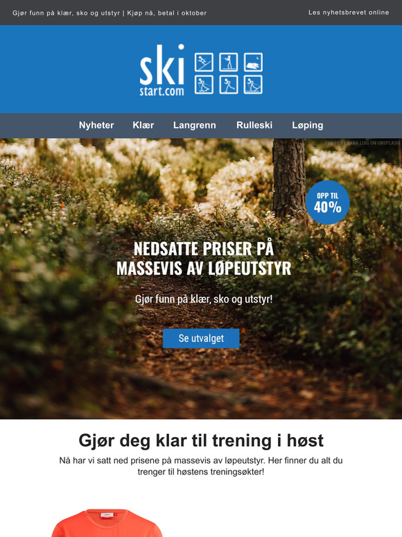 Nedsatte priser på løpeutstyr