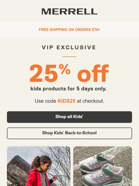 25% off all kids products