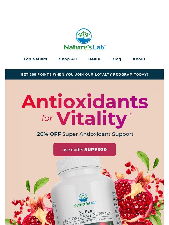 Support Antioxidant Health with 20% OFF