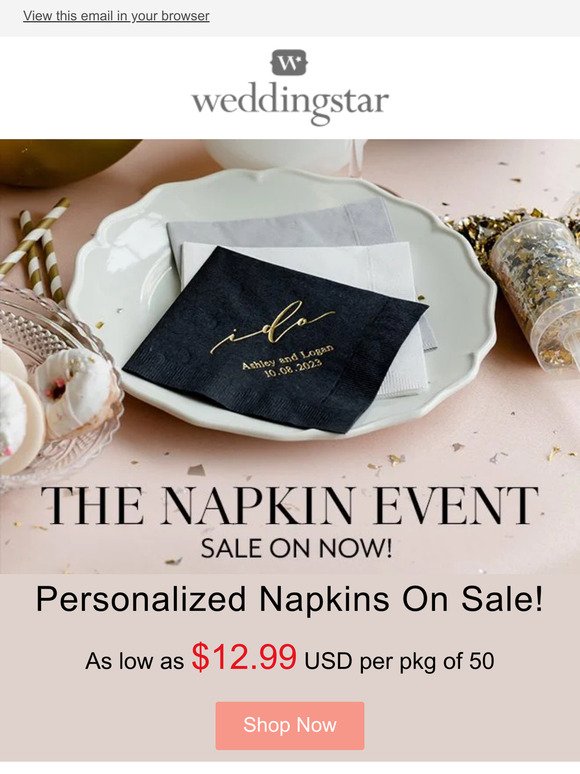 Personalized Napkins Flash Sale Event!