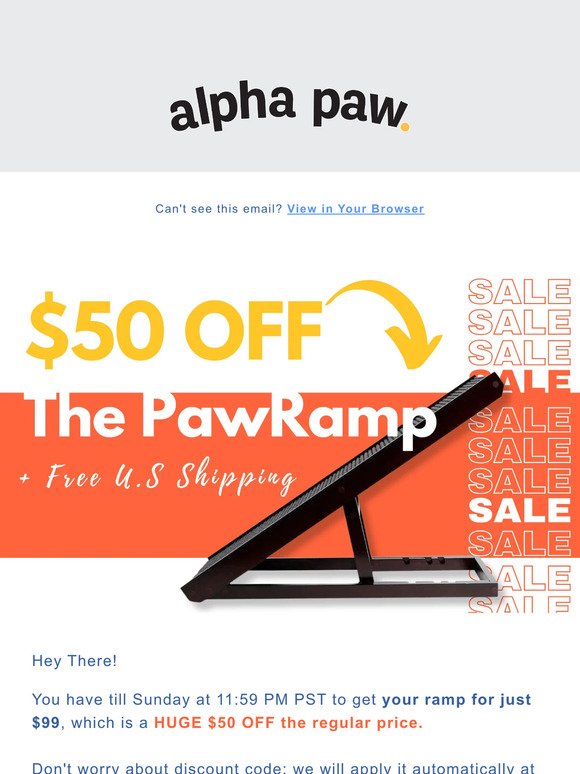 $50 OFF your PawRamp while supplies last 🔥