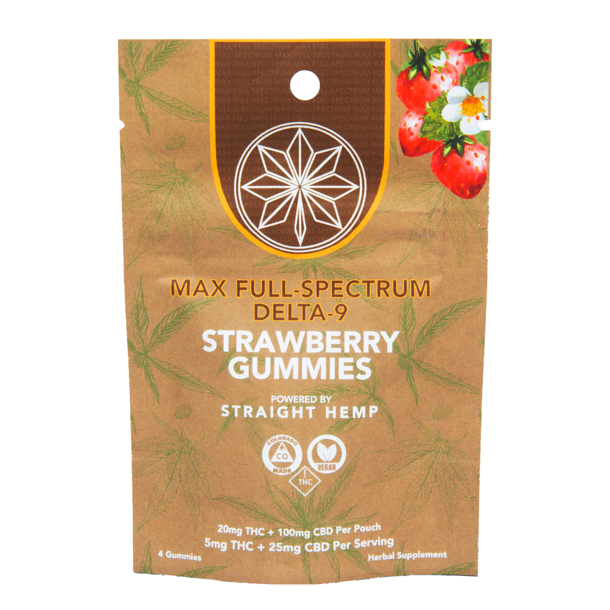 Image of Straight Hemp Max Full-Spectrum Delta-9 Strawberry Gummies