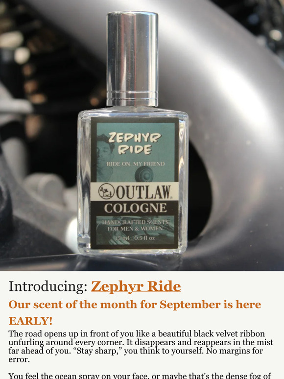 Introducing ZEPHYR RIDE - September's scent of the month!