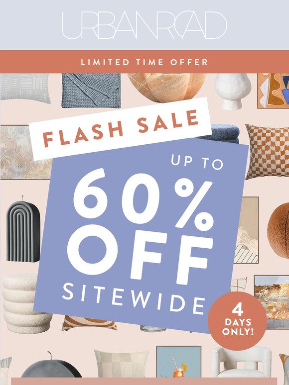 😱 Whoa! Up To 60% Sitewide Flash Sale Now On