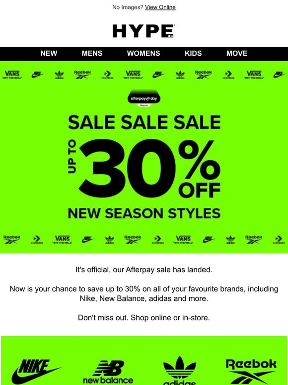 Save up to 30% on new season styles