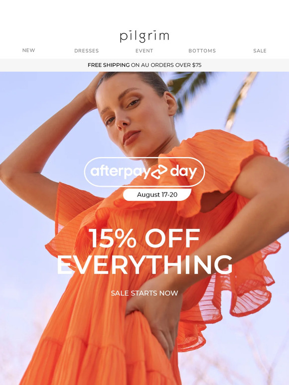 Afterpay Day Sale — 15% OFF SITEWIDE 🔥