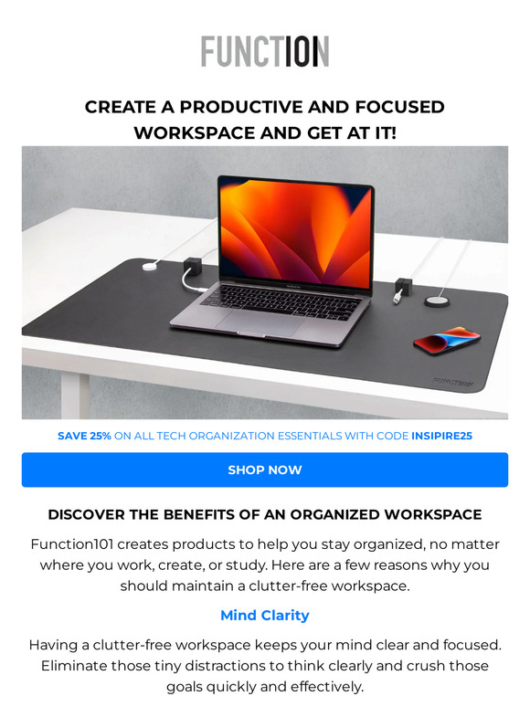 Save 25% and Discover the Benefits of an Organized Workspace