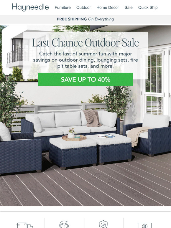 Patio must-haves up to 40% off
