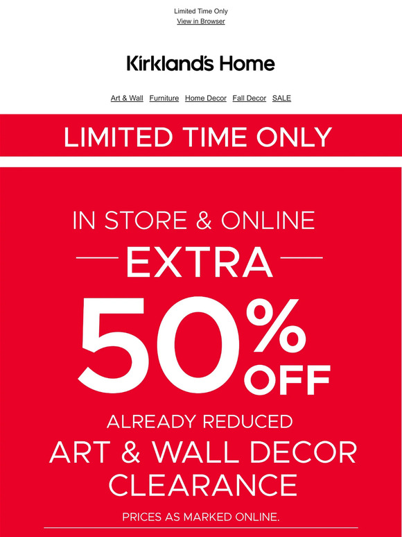 Kirkland's Home Save on Art and Wall Decor Clearance Final Savings Up