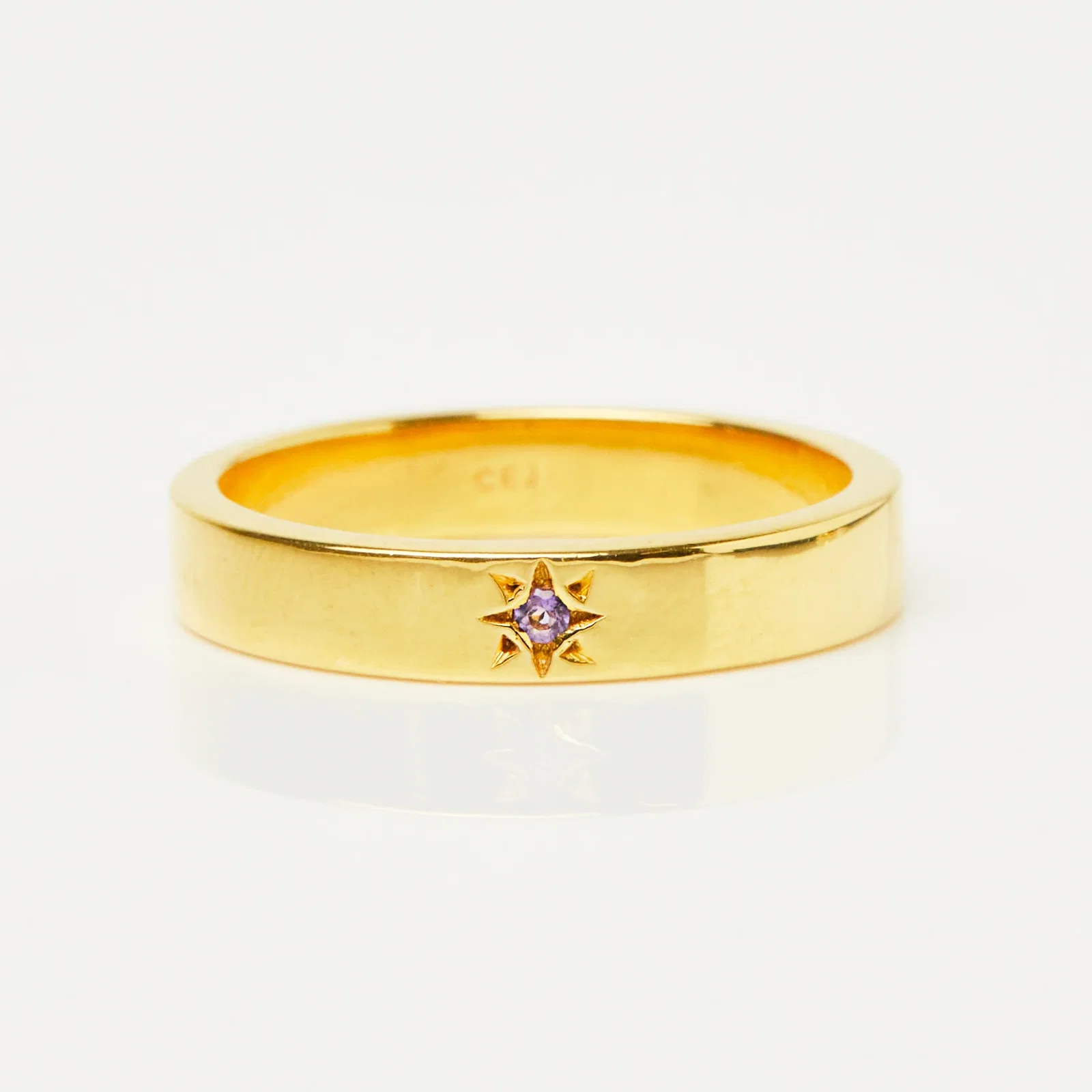 Image of Zoe Sugg Balance Intention Ring in Amethyst