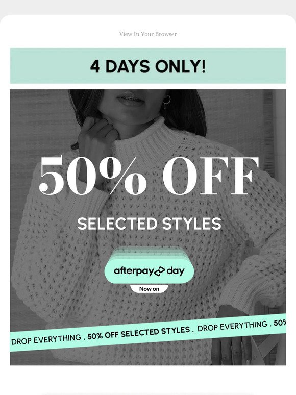 ❤️‍🔥 50% OFF Selected Styles