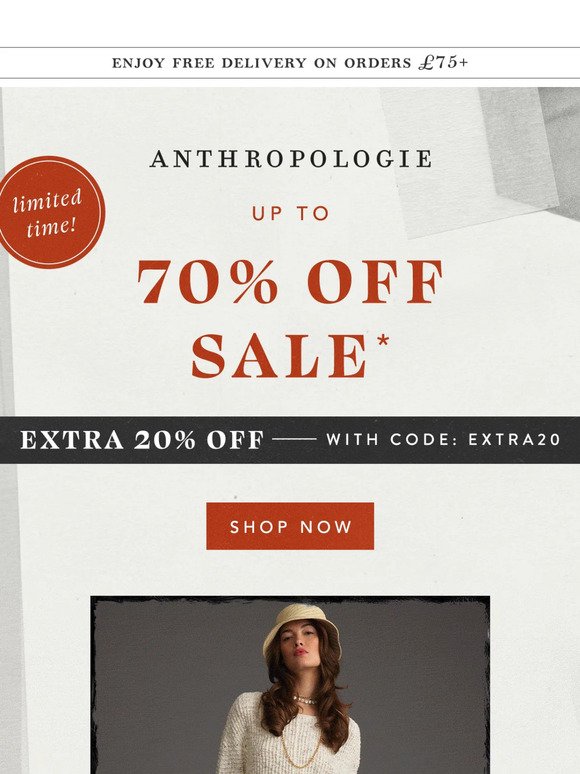 EXTRA 20% OFF SALE is back for more.