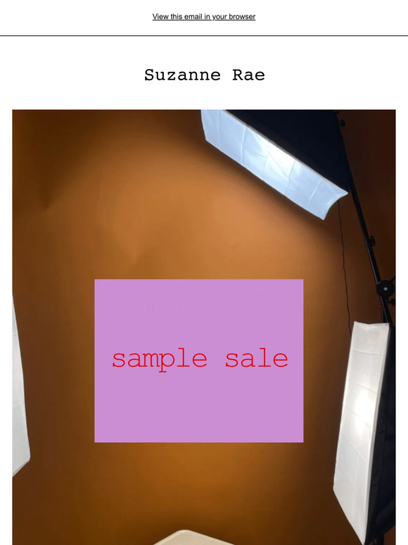 Save The Date: NYC SAMPLE SALE