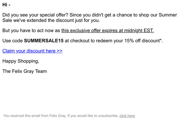 (15% OFF) You won't get another chance