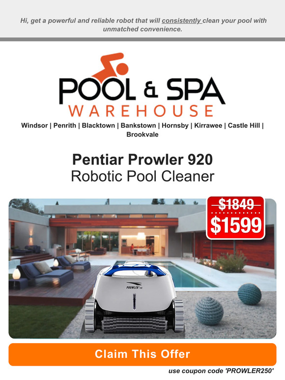Pool and Spa Warehouse 250 Off Pentair Prowler 920 Robotic Pool