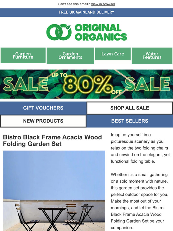 Save Over £95! Relax in Style with our Bistro Acacia Wood Garden Set