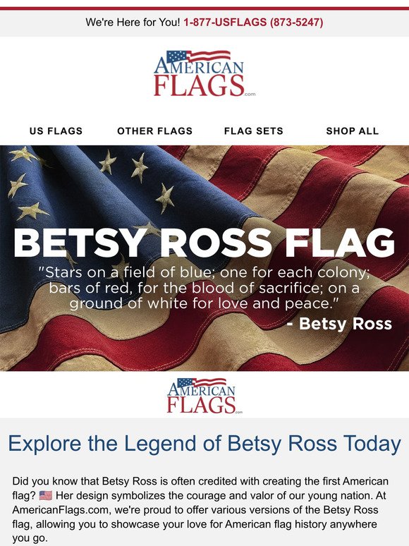 Honor your heritage with Betsy Ross flags 🎆