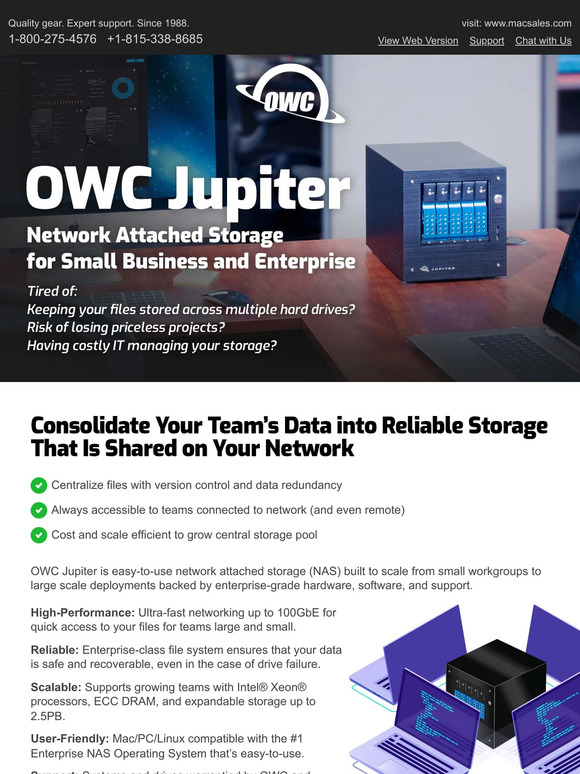 Transform your team's file sharing with the new OWC Jupiter NAS lineup...