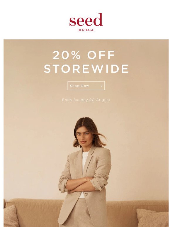 20% Off Storewide Starts Now