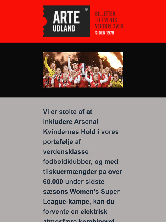 Billetter til Arsenal Kvindernes Hold er nu tilgængelige!