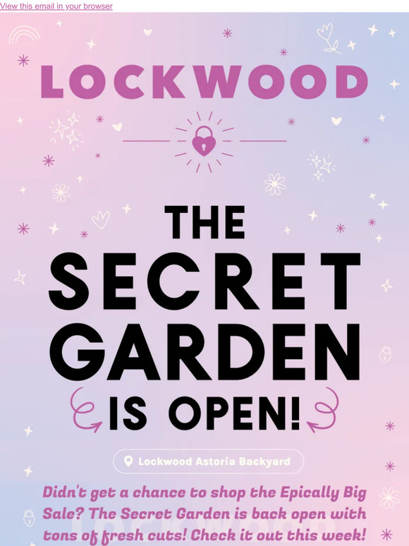 The Secret Garden awaits…