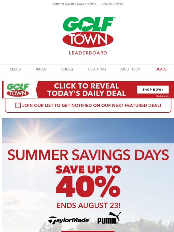 Save Up to 40% on TaylorMade & Puma!