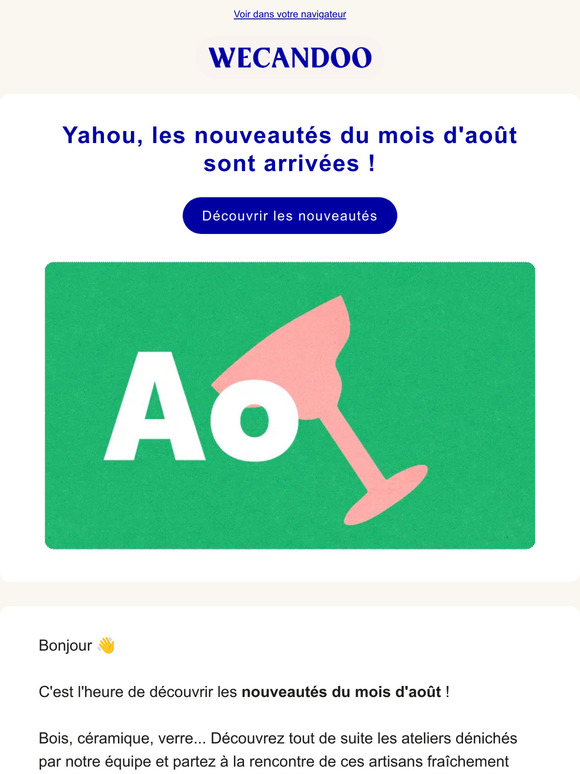 Les nouveautés du mois d'août sont arrivées !