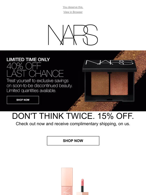 NARS Email Newsletters Shop Sales, Discounts, and Coupon Codes