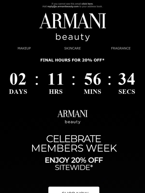 Armani Beauty 20 Off Sitewide Is On Now Milled