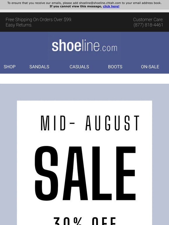 30% Off Mid-August Sale Starts Now!